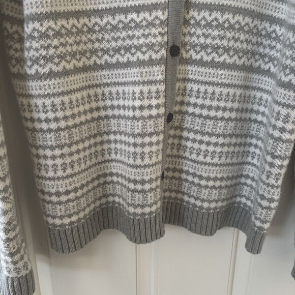 Gap Womens Fair Isle Cardigan Sweater Size Large V Neck Christmas Holiday Hygge - Picture 4 of 12